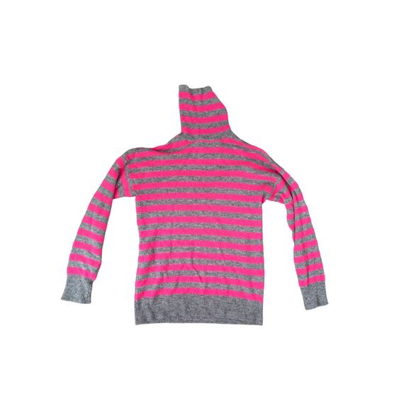 JUMPER 1234 Stripe Roll Collar Jumper - Grey/Pink - Size 1 - Picture 4 of 6